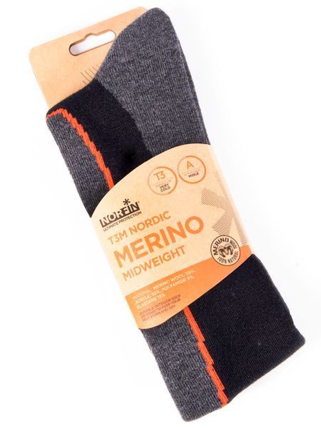 Шкарпетки Norfin NORDIC MERINO MIDWEIGHT T3M (25% вовна,55% акр.,5% поліамід,15% еласт.) р.L(42-44) 303901-03L фото