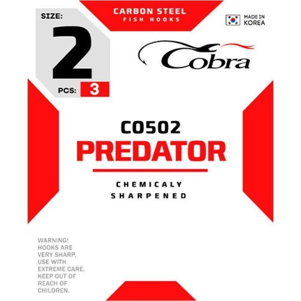 Крючки офсетные Cobra Predator CO502-002 3шт. (CO502-002) CO502-002 фото
