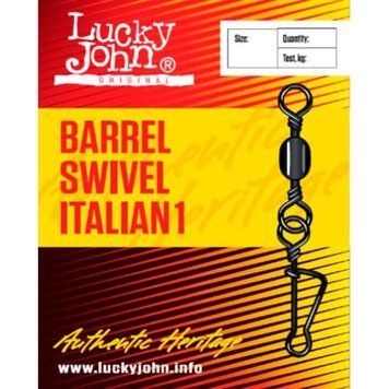 Вертлюжок с застежкой Lucky John Barrel Swivel Italian 1 005 7шт (5051-005) 5051-005 фото