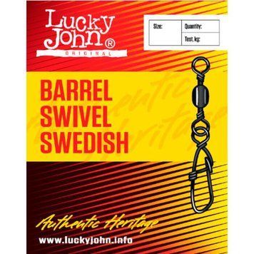 Вертлюжок с застежкой Lucky John Barrel Swivel Swedish 008 7шт (5030-008) 5030-008 фото