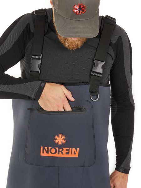 Полукомбинезон заброд. Norfin SHADOW NEOPRENE BOOTFOOT р.42-M с сапогами резина 83500-42-M фото