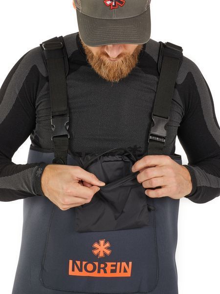 Полукомбинезон заброд. Norfin SHADOW NEOPRENE BOOTFOOT р.42-M с сапогами резина 83500-42-M фото