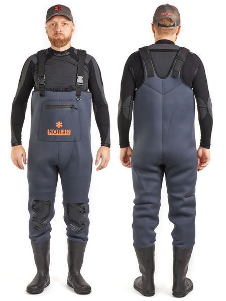 Полукомбинезон заброд. Norfin SHADOW NEOPRENE BOOTFOOT р.42-M с сапогами резина 83500-42-M фото