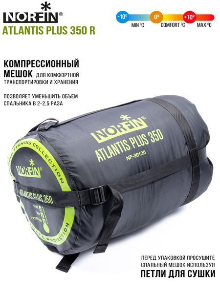 Мішок-кокон спальн. Norfin ATLANTIS PLUS 350 0&deg;- (-10&deg;) /(90)см / NF/ R NF-30120 фото