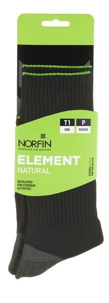 Шкарпетки Norfin T1P ELEMENT NATURAL CREW (35% Sorbtek, 35% бавовна, 25% PL, 3% Ny, 2% елаcт.) р.М 304716-02M фото