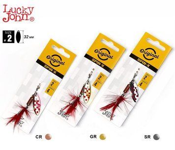 Блешня оберталка Lucky John SPIN X LONG 02 4,0 г CR/GR/SR 3шт. набір LJSL02-001SET фото
