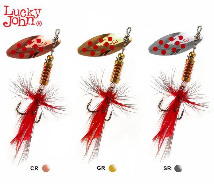 Блесны вращ. Lucky John SPIN X LONG 03 6,0 г CR/GR/SR 3шт. набор LJSL03-001SET фото