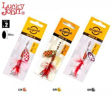 Блешні брех. Lucky John SPIN X ROUND 02 5,0г CR/GR/SR 3шт. набір LJSR02-001SET фото