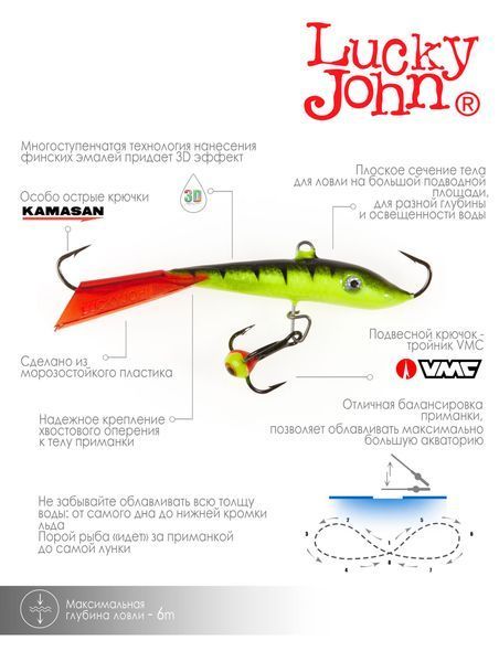 Балансир LJ FIN 4 60мм / 26RT (інд.уп) 71413-26RT фото