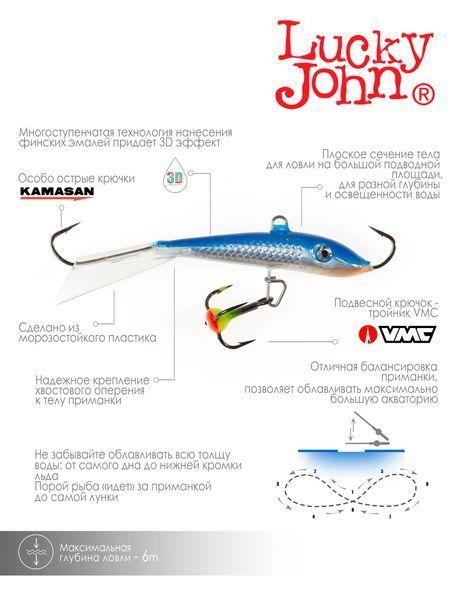 Балансир LJ FIN 4 60мм / 26RT (інд.уп) 71413-26RT фото