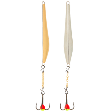 Блесна вертикальная зимняя Lucky John DOUBLE BLADE с цепочкой и тройником 60MM SG блистер LJDD65-SG фото