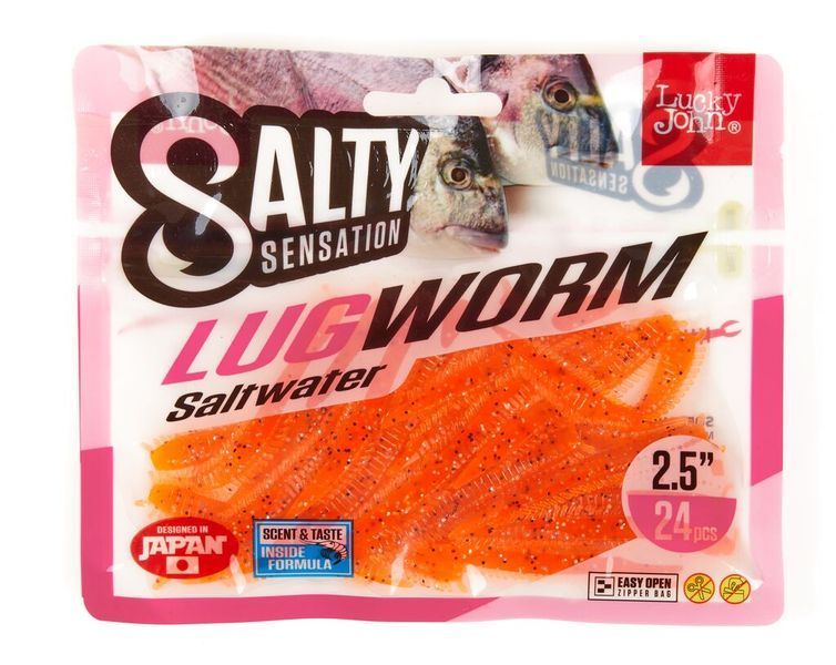 Черв'яки їстівні штучні Salt Water LUGWORM 2.5in (6.35 см), 24шт. 140503-F40 фото