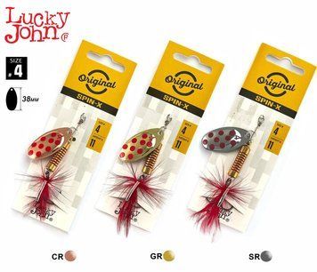 Блешні брех. Lucky John SPIN X ROUND 04 11,0г CR/GR/SR 3шт. набір LJSR04-001SET фото