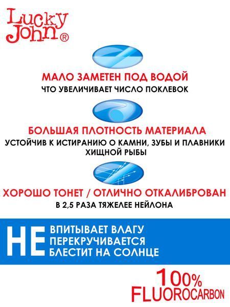 Поводки флюорокарбон LJ оснащ. вертл. и застеж. 22кг 40см 10шт. FL-22-40 фото