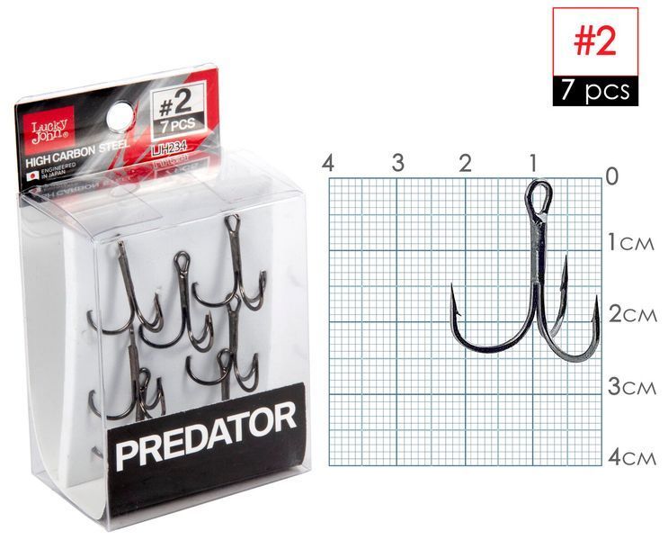 Гачки-трійники Lucky John PREDATOR сер. LJH234 розм.002 7 шт. LJH234-002 фото