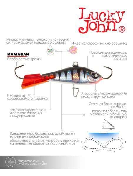 Балансир LJ Baltic 10г / 40мм / 12HRT (без трійника) *10 (61400-12HRT) 61400-12HRT фото