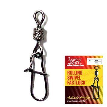LJ5025-004 Вертлюжок-застежка Lucky John ROLLING SWIVEL FAST LOCK 004 *7 LJ5025-004 фото