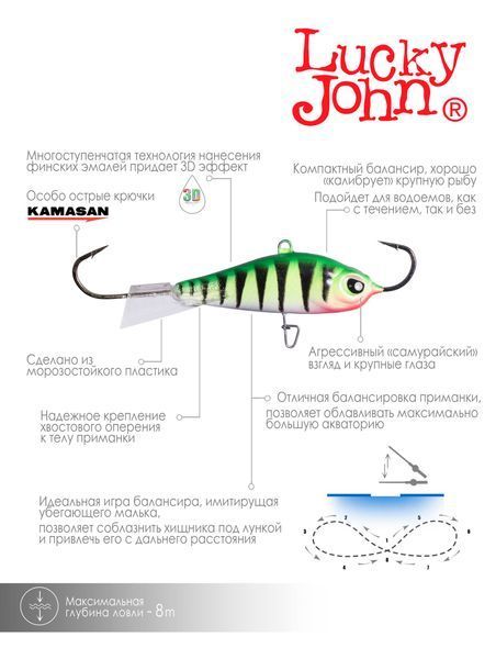 Балансир LJ Baltic 10г / 40мм / 24 (без трійника) *10 (61400-24) 61400-24 фото