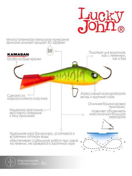 Балансир LJ Baltic 10г / 40мм / 301RT (без трійника) *10 (61400-301RT) 61400-301RT фото