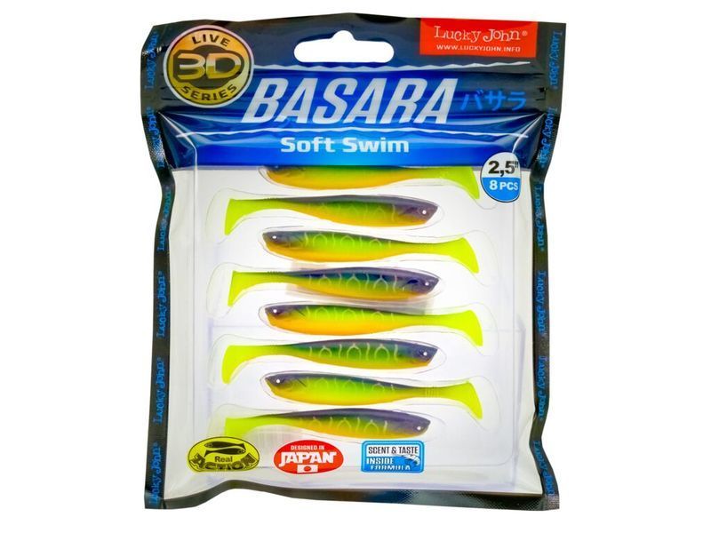 Силікон Lucky John BASARA 2,5in / 63мм / 8шт / колір PG02 (140402-PG02) 140402-PG02 фото