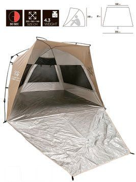 Тент-шатер напівавт. сонцезахисний Norfin SUMMER SILVER / FG / 255/160х160х149см / NF NF-10413 фото
