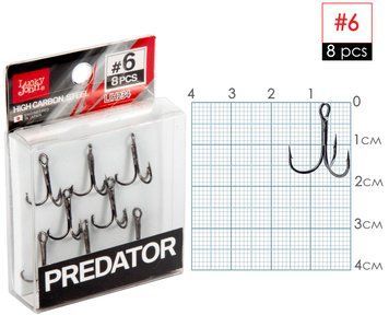 Гачки-трійники Lucky John PREDATOR сер. LJH234 розм.008 8 шт. LJH234-006 фото