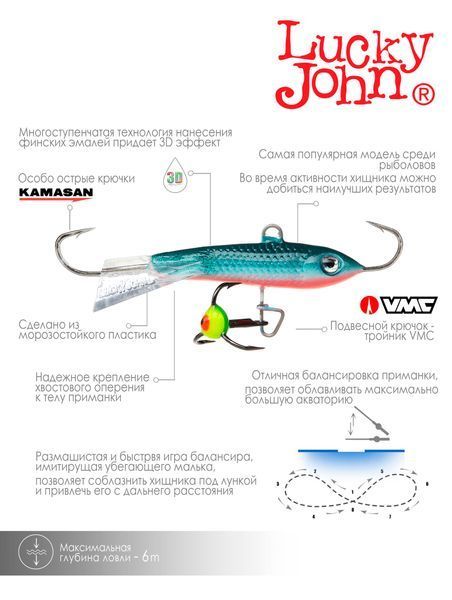 Балансир LJ CLASSIC 4.5 45мм / 20 (інд.уп) 81451-20 фото