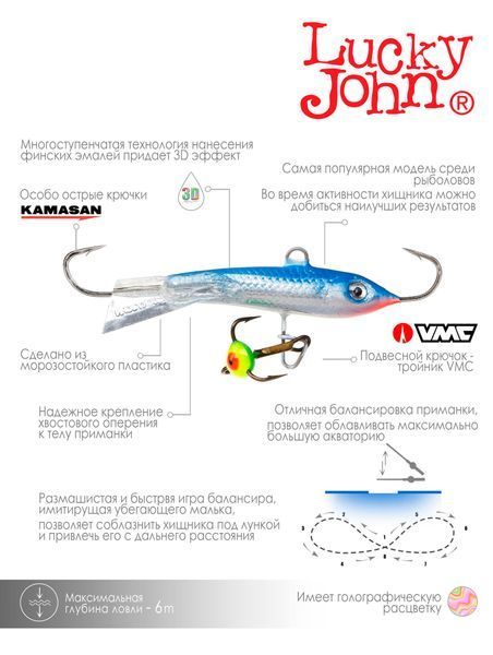 Балансир LJ CLASSIC 4.5 45мм / 20 (інд.уп) 81451-20 фото