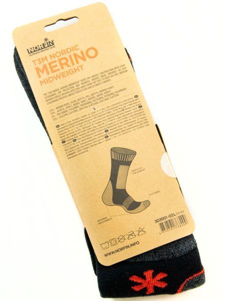 Шкарпетки Norfin NORDIC MERINO MIDWEIGHT T3M (25% вовна,55% акр.,5% поліамід,15% еласт.) р.L(42-44) 303901-03L фото