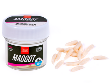 Опариш силіконовий білий Lucky John Maggot WITE 12mm * 30 140202-001 фото