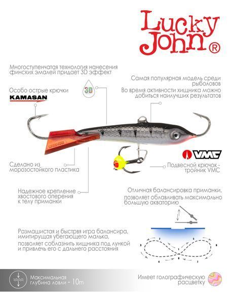 Балансир LJ CLASSIC 6 60мм / 12HRT (інд.уп) 81601-12HRT фото