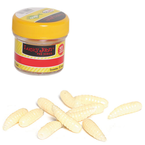 Опариш силіконовий білий Lucky John Maggot WITE 12mm * 30 140202-001 фото