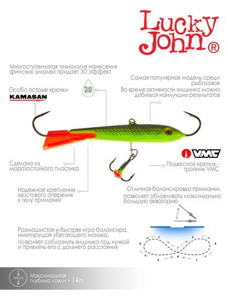 Балансир LJ CLASSIC 8 75мм / 10 (інд.уп) 81801-10 фото
