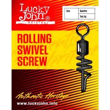 Вертлюжок с застежкой Lucky John Rolling Swivel Screw 006 10шт (5052-012) 5052-012-2 фото